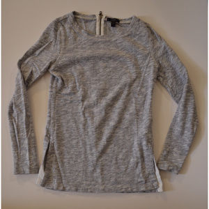 J Crew long-sleeve top with side slit and back zip